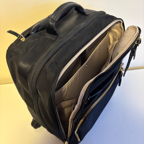 Tumi Voyageur Oslo Compact Roller Bag Small Carry On Luggage Suitcase Black Gold - Picture 5 of 5